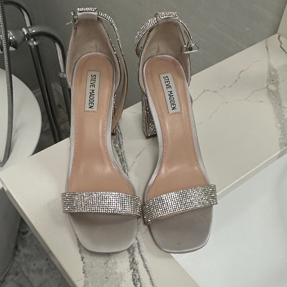 Steve Madden Glittering Silver Heels